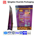 Flat Bottom Plastic Pet Food Packaging Bag with Window Zipper